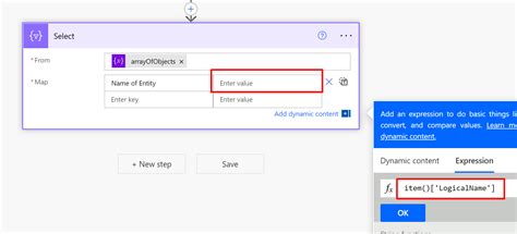 Select values from an array using Select action in a .